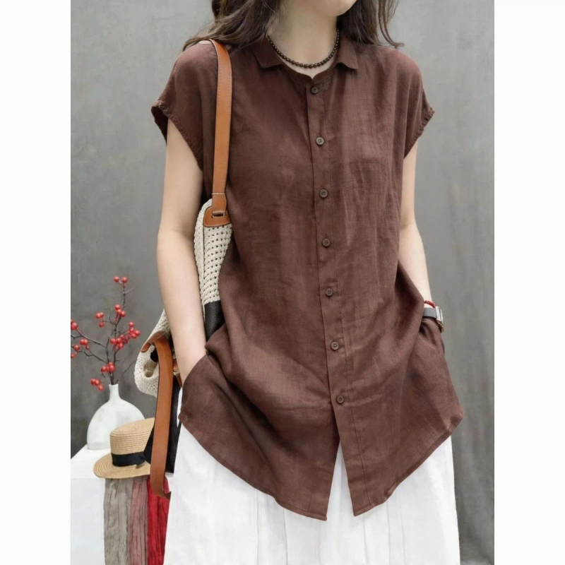 Vintage Collectible Buttons - Office Lady Short Sleeve Solid Button