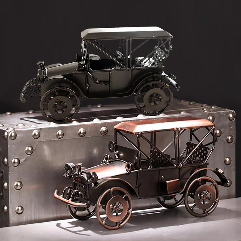 Vintage Collectible Ornaments - European Style Vintage Alloy Old Car