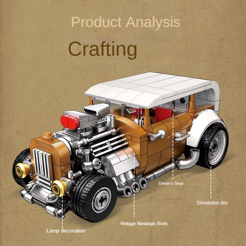 Retro vintage car building blo - đánh giá và giá Vintage Collectible Ornaments