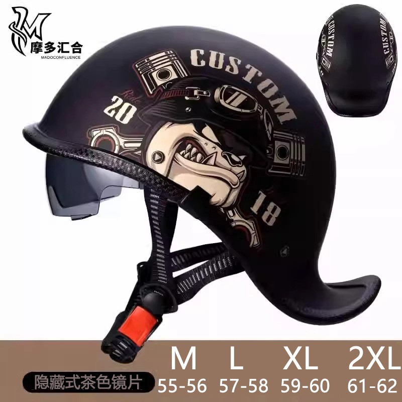 Retro Motorcycle Helmets for M - đánh giá và giá Lens Cap Vintage