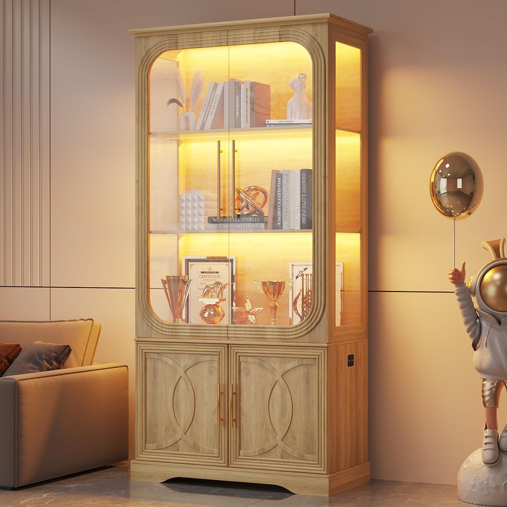 Display Cabinet with Glass Doo - đánh giá và giá Collectible & Vintage Dolls For Christmas