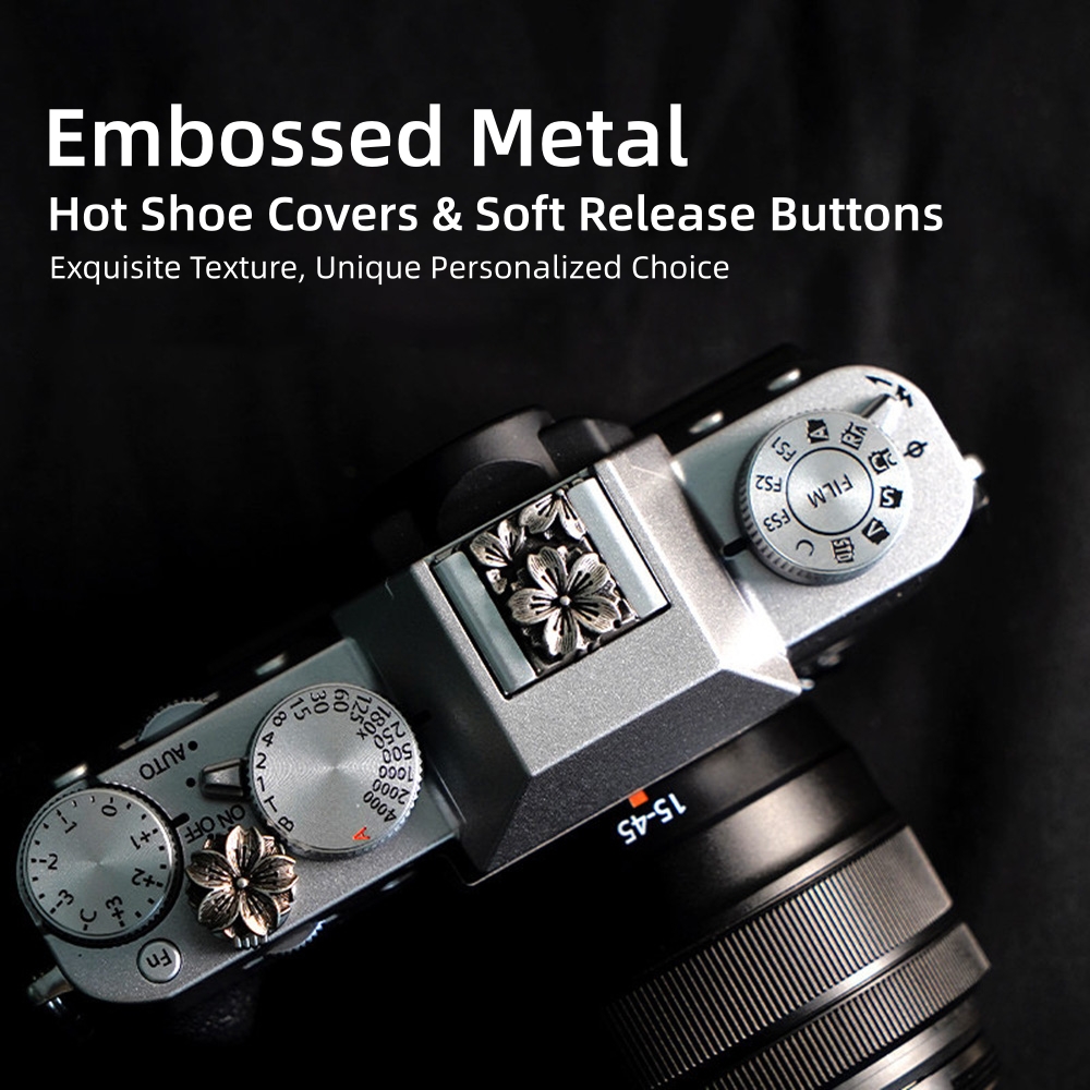 Metal Embossed Camera Hot Shoe - đánh giá và giá Lens Cap Vintage