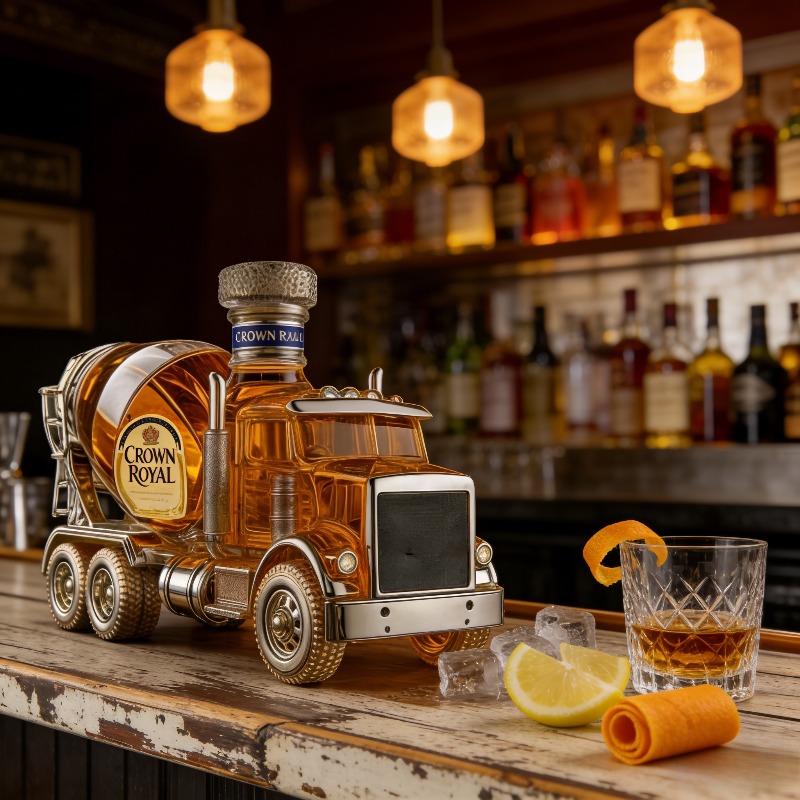 Vintage Truck Design Glass Whi - đánh giá và giá Vintage Collectible Liquor Bottles